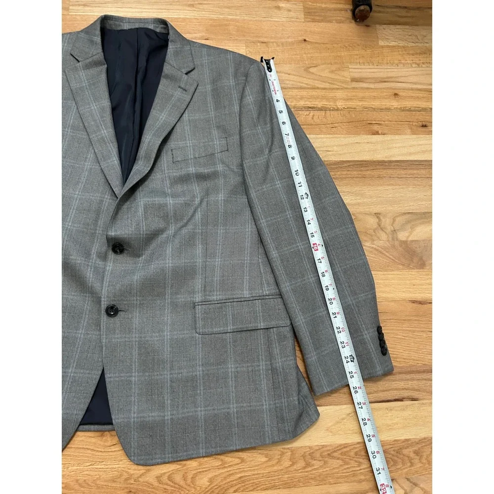 Michael Kors Mens Grey Glen Plaid Two Button Blazer Sport Coat Jacket 46R